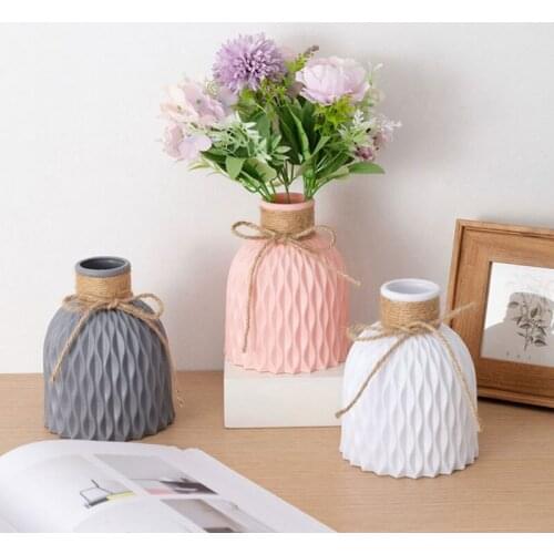 Flower Vase Home Decor European Imitation Ceramic Rattan Wedding Flower Arrangement Nordic Wedding Decorations