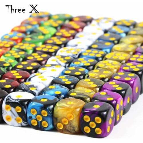 Mix Color Effect 12mm D6 Double Cube Playing for Gambling Board Game,Tabletop Game,games Poker Dice