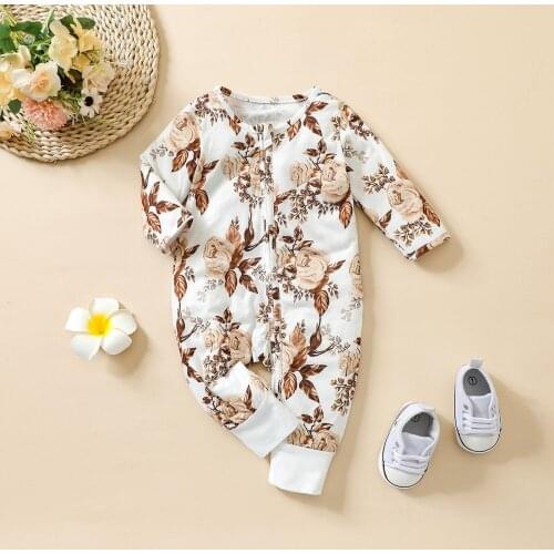 Baby Rompers Spring Autumn Newborn Baby Clothes For Girls Long Sleeve ropa bebe Floral Jumpsuits Baby Clothing Outfits