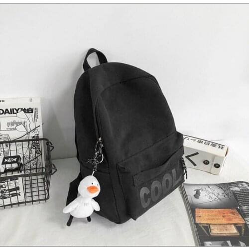 Canvas Backpack Harajuku Style Women Backpack Doll Pendant Shoulder Bag High Quality Girl School Backpack Mochila Bagpack