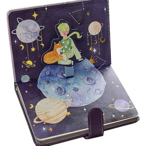 Exquisite Bronzing Notebook Three-dimensional Little Prince Series Diary Childs Favorite Gift Romantic And Artistic Stationery