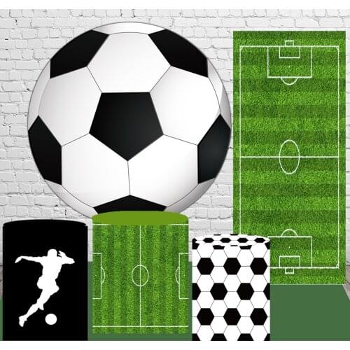 Football Round Background Circle Backdrop Photo Studio column Cylinder Covers Boy Birthday Party Photocall Soccer Super Bowl