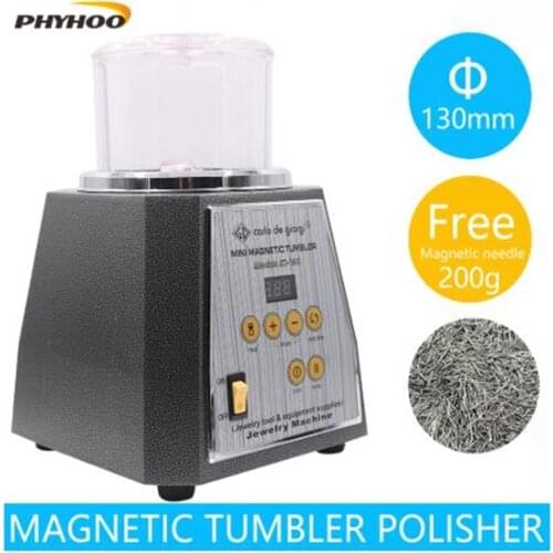 KT-130 Magnetic Tumbler Rotary Polisher Machine 220V And 110V With 200g Polishing Needle Jewelry Polishing Machine Equipment