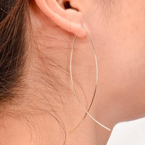 Fashion Womens Earring 2020 Creative Simple Handmade Gold Black Silver Color Metal Jewelry Crossed Wire Hanging Earrings