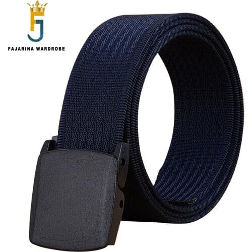 FAJARINA Mens Quality Plastic Allergy-Free Iron Free Buckle Metal Belts Tactical Canvas Belts Mens Outdoor Nylon Belt CBFJ0089