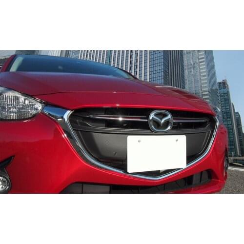 Front Grille Cover Strips Trim Molding for 2015-2017 Mazda 2 DEMIO Hatchback Car Exterior Decoration Style