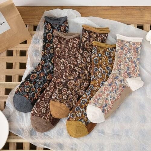 Frilly Ruffle Socks High Quality Flower Embroidery Harajuku Retro Woman Socks Korean Fashion Japanese Style Vintage Cute Socks