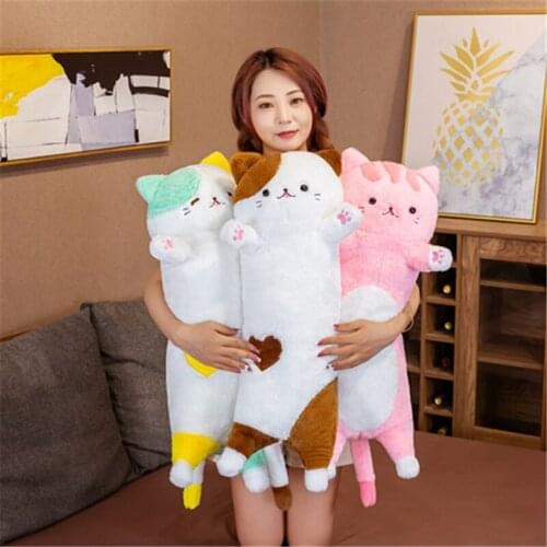 New Cute Plush Toys Animal Cat Cute Creative Long Soft Toys Office Break Nap Sleeping Pillow Cushion Stuffed Gift Doll for Kids