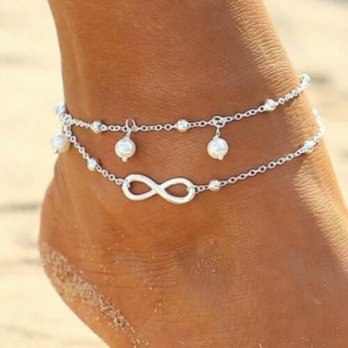 Fashion Pearl Ankle Anklet Bracelet Jewelry Women Fashion Barefoot Chain Jewelry Foot Beach Anklets Beach Feet Jewelry