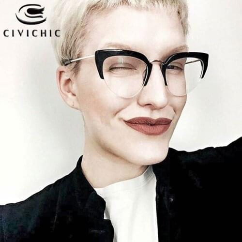 Chic Women Glasses Retro Cat Eye Clear Gafas De Marca Myopia Optical Eyeglasses Frames Street Snap Leopard Lunette De Vue COG118