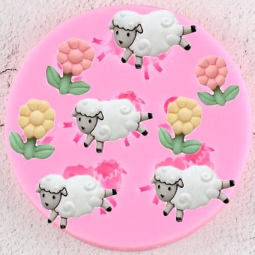 Sheep Animals Silicone Mold Fondant Cake Decorating Tools DIY Flower Cupcake Topper Candy Resin Clay Chocolate Gumpaste Moulds
