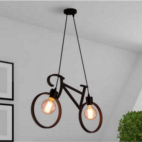 Retro Pendant Light Creative Iron Bicycle Pendant Lamp Living Room Simple Restaurant Bar Industrial Kitchen Hanging Lamps