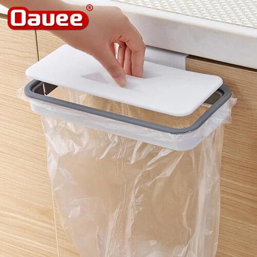 Portable Plastic Garbage Hanging Bag Kitchen Trash Storage Rack Hook Scouring Pad Dry Shelf Holder Kitchen Organzier cosina