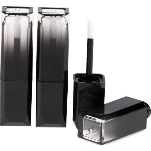 3PCS Empty Lip Gloss Containers Tube & Black Lid & Brush Tip Applicator Wand & Rubber Stoppers for DIY Lip Gross