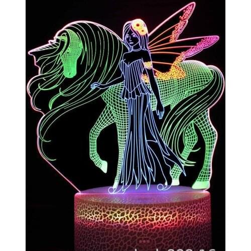 Rose Led 3d Colorful Night light Creative Visual Party Decoration Christmas decorative lights 7 color change 3d lamp