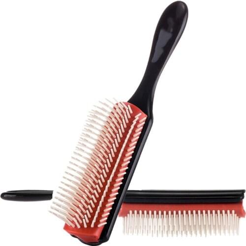 9-Rows Detangling Hair Brush Hair Combs Denman Detangler Hairbrush Scalp Massager Straight Curly Wet Hair Comb