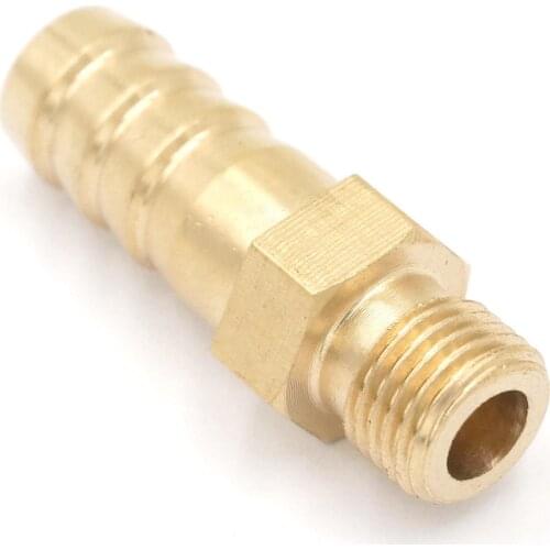LOT 5 Hose Barb I/D 8mm- M10x1mm Male Thread Brass Tube Connector Barbed Fitting Fuel Gas Water