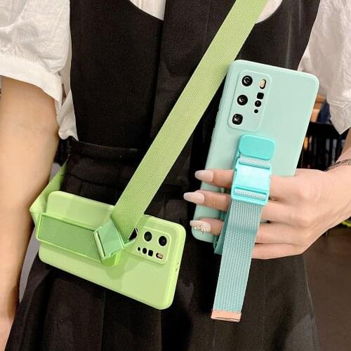 Cool Wrist crossbody lanyard Multifunction silicone phone case for Samsung S21 S20 FE A82 A42 A22 A72 A52 5G S20 S10 Plus Note10