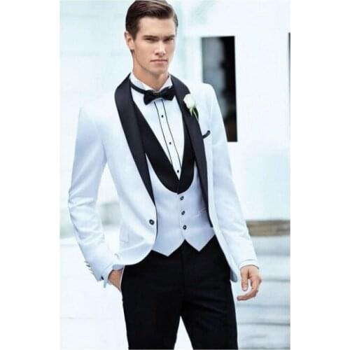 Custom Made Groom Tuxedo One Button Groomsmen Shawl Lapel Wedding/Dinner Suits Best Man Bridegroom (Jacket+Pants+Tie+Vest)B312