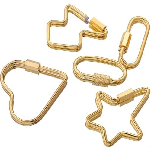 Gold Stainless Steel DIY Jewelry Making Popular Hanging Chain Lock Hook Spiral Clasps DIY Necklace Bracelets Supplies Wholesale