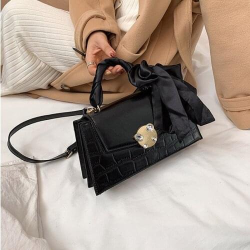 Stone Pattern PU Leather Crossbody Bags for Women 2021 Trend Branded Shoulder Bag Lady Handbags Small Trending Simple Bag