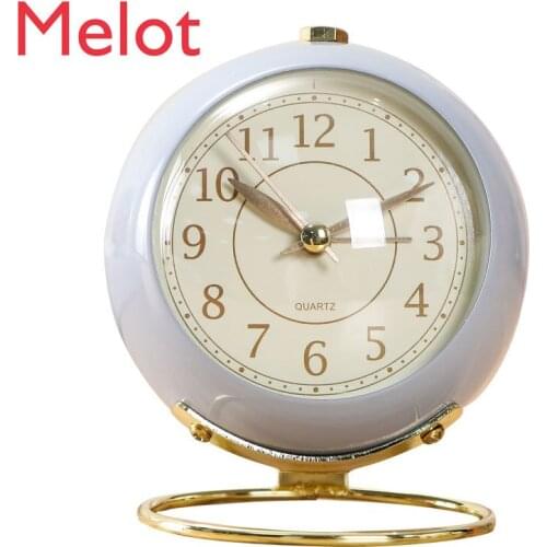 Light Luxury Little Alarm Clock Student Bedroom Bedside Mute Digital Small and Simple Desk Clock Desktop