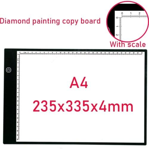 LED Light Box A4 Drawing With scale Tablet Graphic Writing Digital Tracer Copy Pad Board for Diamond Painting Hotfix Rhinestone