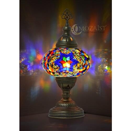 MOZAIST Turkish Lamp 8 COLOR Mosaic Table Lamp Antique Moroccan Decorative Glass Bohemian Vintage Light Shade, Tiffany Bedside
