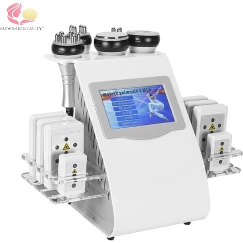 6 In 1 40K Ultrasonic Cavitation Vacuum Radio Frequency Laser 8 Pads lipo Laser Slimming Machine for home use