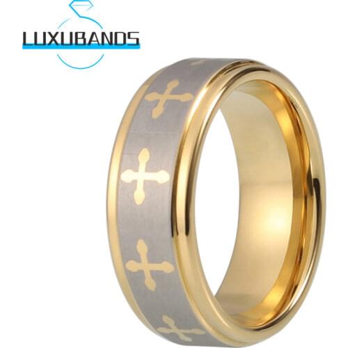Fashion 8MM Tungsten Ring For Men Wemen Engagement Rose Gold Offset Line Black Brushed Finished Comfort Fit