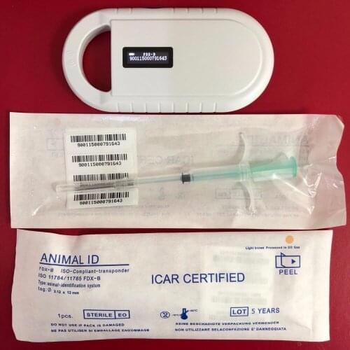 X100 Electric syringe pump with embedded chips 2.12*12mm + 1 pet microchip scanner dog reader