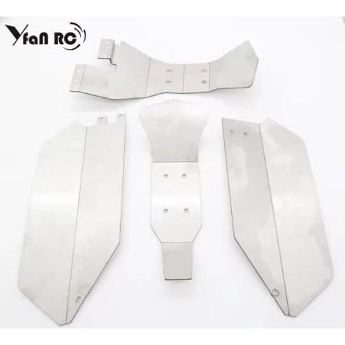 Yfan Rc 1 Set Stainless Steel Metal Bumper Chassis Armor Protection Skid Plate For 1/10 RC Car Traxxas Slash 4x4 dead mouse 727