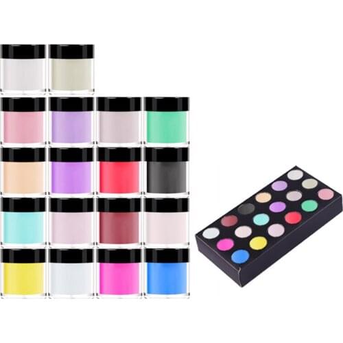 18 Colors Acrylic Powder Set for Nail Art 3D DIY Tips Decoration Nail Powder Carved Powder Decoration