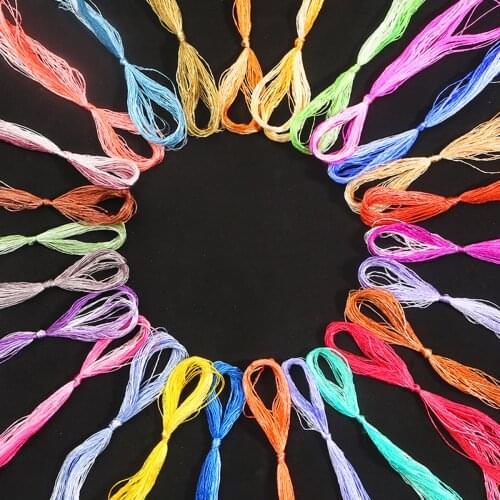20 Meters Gradient Color System Twisted Line 100% Silk Embroidered Thread Floss Skein DIY Sewing Embroidery Hand Tools Accessory