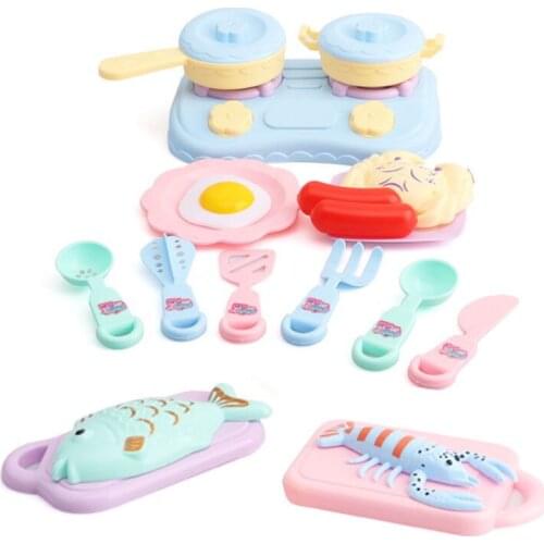 20pcs/set Creative Kitchen Toys for Girls Accessory Plastic Simulation Tableware Cooking Pretend Game Play Set for Kids