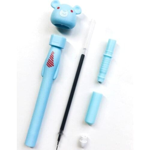 24 Pcs Cartoon Black Student Stationery Creative Gel Pen Creative Mr. Xiao Xiong Office Supplies Signature Pen Wholesale