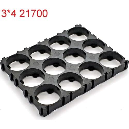 3*4 21700 Battery Holder Bracket Cell Safety Anti Vibration Plastic Brackets for 21700 Batteries Diameter 21.2mm Hole Pitch 23mm