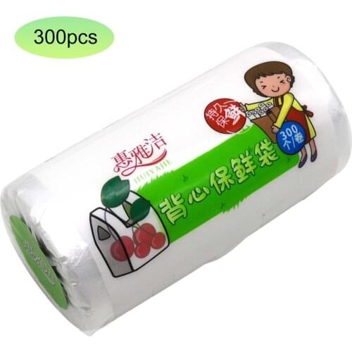 300/500 PCS Transpare Roll Fresh-keeping Plastic Bags of Vacuum Food Saver Bag 3 Sizes Food Storage Bags with Handle Keep Fresh