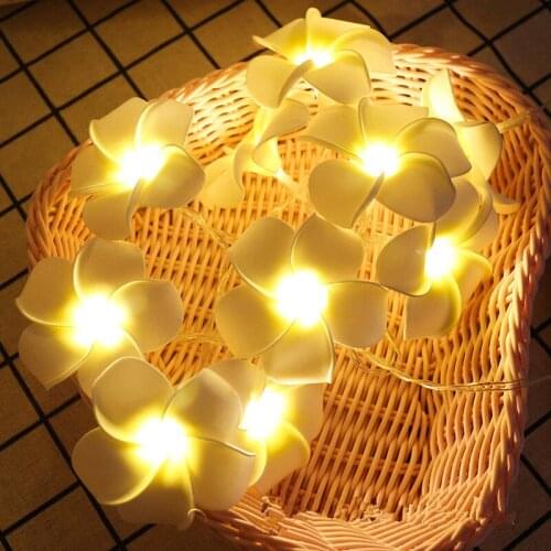6m/3m Artificial Plumeria Flower Led String Lights Fairy Garland Christmas Lights for Room Home Outdoor Navidad New Year Decor