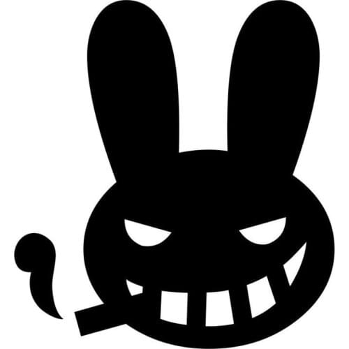 Car Stickers Decor Motorcycle Decals Funny Smoking Bunny Rabbit Decorative Accessories Creative Sunscreen Waterproof PVC,13*12cm