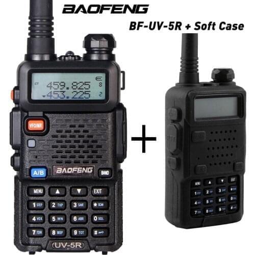 Baofeng UV-5R Walkie Talkie Dual Band VHF UHF Transceiver Radio UV5R Hunting Ham Radio Professional Radio Station with Soft Case