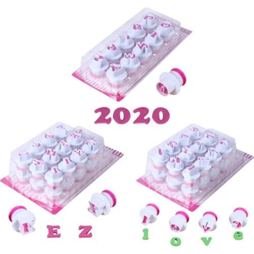 Numbers Upper Lowercase Alphabet Letters Cookie Cutter Mold Fondant Biscuits Baking Stamp Press Plunger Cake Decorating Tool