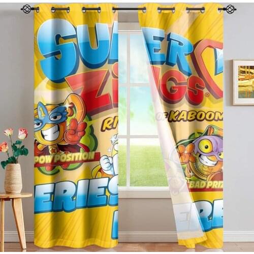 Upetstory Game Super Zings Printed Anime Kids Curtains Thermal Blackout Curtains for Living Room Bedroom Home Decor 2 Panels