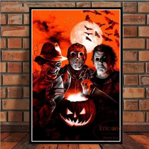 Jason Voorhees Freddy Krueger Classic Horror Movie Poster Prints Canvas Art Painting Wall Pictures For Living Room Home Decor (2