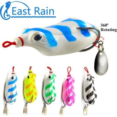 East Rast 2.56"/0.42oz. Frog Spoon Lures for Snakehead Fishing Topwater Floating Lures Weedless Soft Lure Frog Free shipping