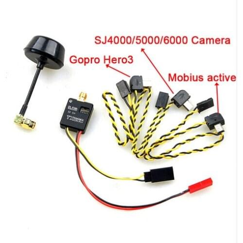F11800 5.8G 600mW 32ch Mini Wireless Audio Video AV Transmitter & Mushroom Antenna for FPV Gopro Hero 3 Mobius Active 808 SJ4000