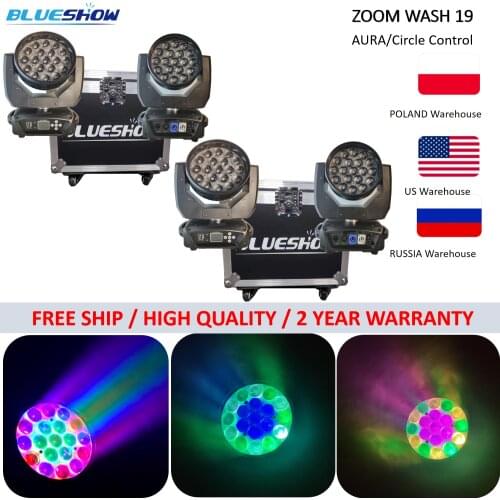 No tax Flycase 4x Hot sale 2020 CTO function and ECO function led zoom wash 19x 15w moving head light with advanced dmx
