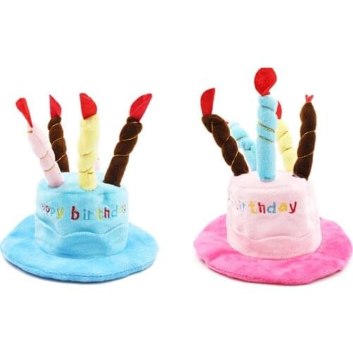 Cute Dogs Cats Birthday Caps Adjustable Small/Medium Pets Cosplay Costume Headwear Accessories Puppy Kitten Hat