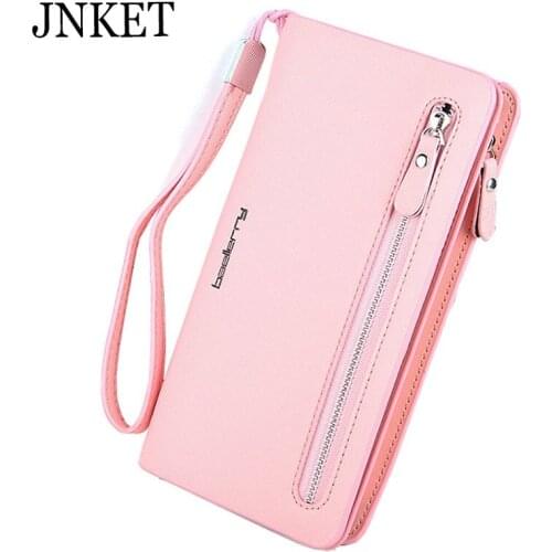 JNKET Womens Wallet PU Leather Clutch Wallet Zipper Long Wallet Multi-card Wallet Coins Purse Card Holder Billfold Phone Pouch
