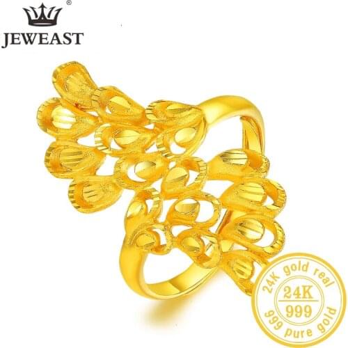 SFE 24K Pure Gold Ring Real AU 999 Solid Gold Rings Elegant Shiny Beautiful Upscale Trendy Classic Jewelry Hot Sell New 2020